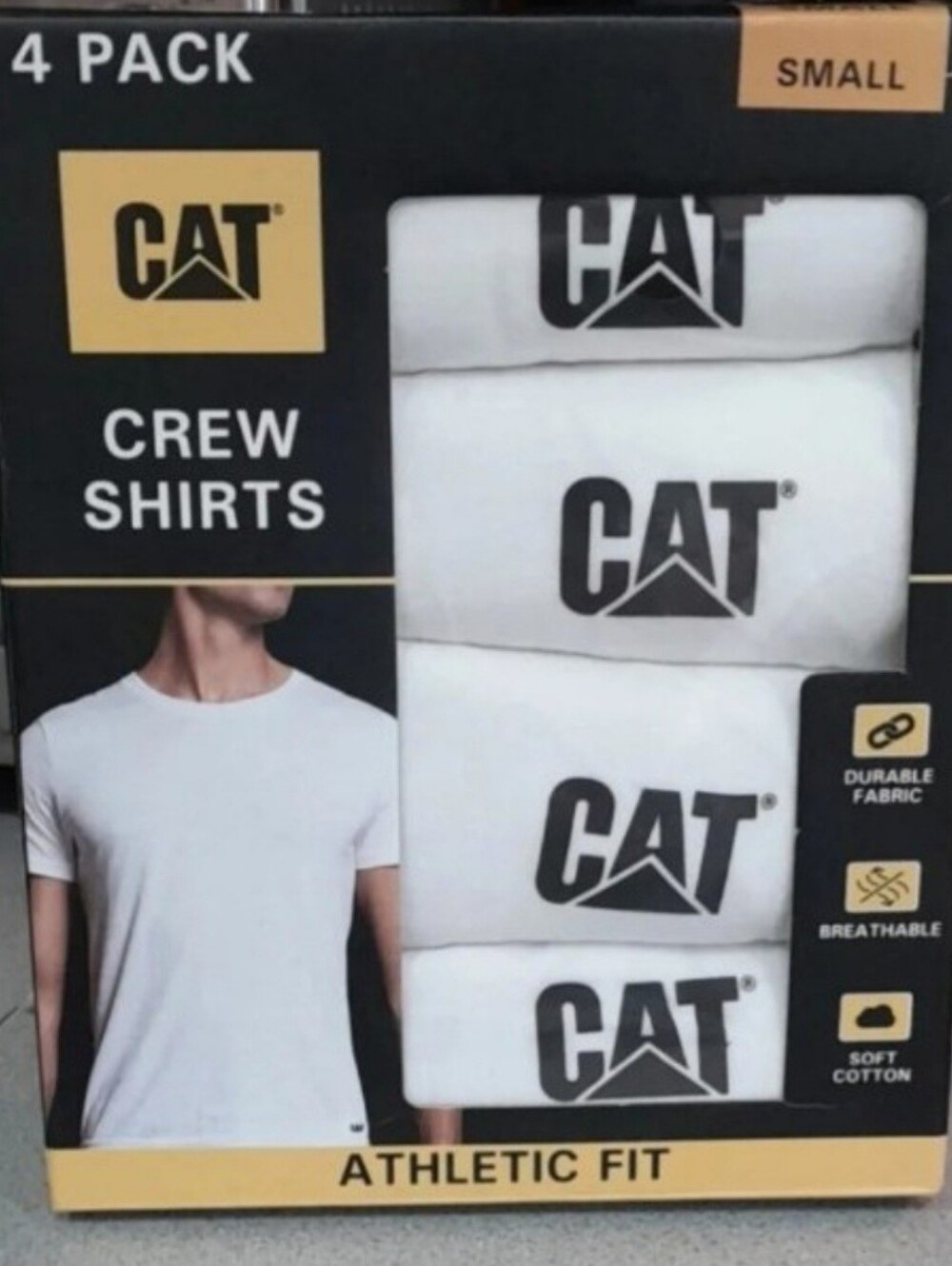 Clothes: Mens CATEPILLAR Crew Shirts 4pack Set (Small)